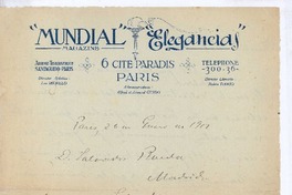 [Carta], 1912 ene. 26 Paris, Francia <a> Salvador Rueda