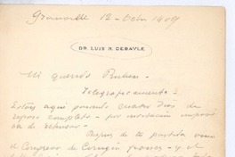 [Carta], 1909 oct. 12 Granville, Francia <a> Rubén Darío