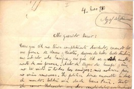 [Carta], 1910 ene. 4 Argentina? <a> Rubén Darío