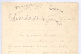 [Carta entre 1900 y 1916], viernes 31 Argentina? <a> Rubén Darío