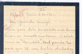 [Carta], 1911 jun. 7 Biarritz, Francia <a> Rubén Darío