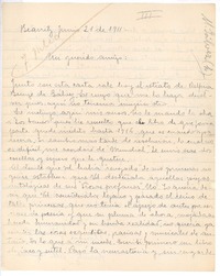 [Carta], 1911 jun. 21 Biarritz, Francia <a> Rubén Darío