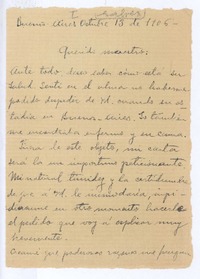 [Carta], 1906 oct. 13 Buenos Aires, Argentina <a> Rubén Darío