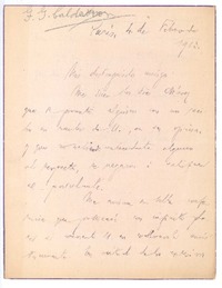 [Carta], 1913 feb. 4 Paris, Francia <a> Rubén Darío