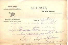 [Carta], 1906 ago. 19 Paris, Francia <a> Rubén Darío