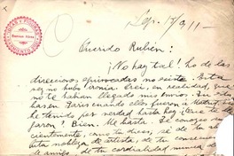 [Carta], 1911 sep. 18 Buenos Aires, Argentina <a> Rubén Darío