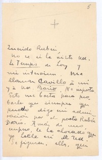 [Carta], c.1900 Francia? <a> Rubén Darío