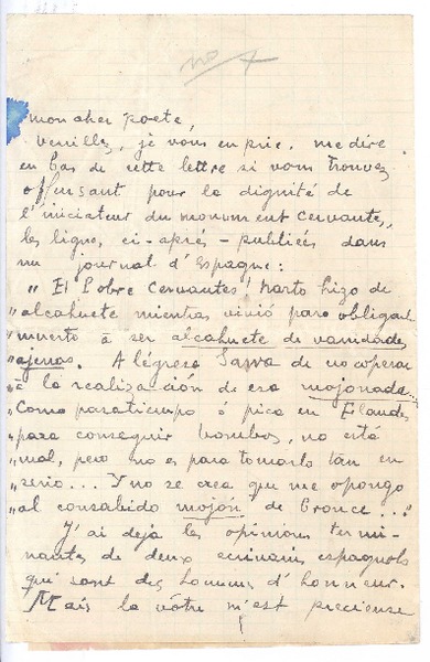 [Carta], c.1900 Paris, Francia <a> Rubén Darío