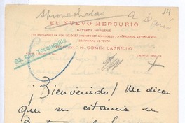 [Carta], c.1900 Francia? <a> Rubén Darío