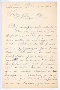 [Carta], 1909 jun. 12 España <a> Rubén Darío