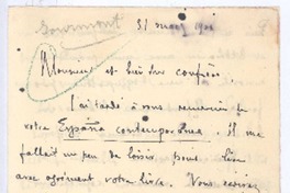 [Carta], 1901 may. 31 Francia <a> Rubén Darío