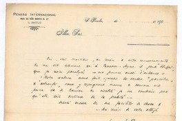 [Carta], c.1906 Sao Paulo, Brasil <a> Rubén Darío