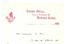 [Carta], c. 1906 Buenos Aires, Argentina <a> Rubén Darío