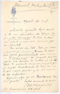 [Carta], 1907 may. 24 Madrid, España <a> Rubén Darío