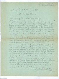 [Carta], 1913 feb. 11 Madrid, España <a> Rubén Darío