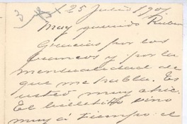 [Carta], 1901 jul. 25 Francia? <a> Rubén Darío