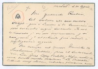 [Carta], 1911 ago. 2 Madrid, España <a> Rubén Darío