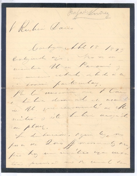 [Carta], 1893 abr. 18 España <a> Rubén Darío