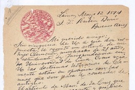 [Carta], 1894 mar. 12 Lima, Perú <a> Rubén Darío