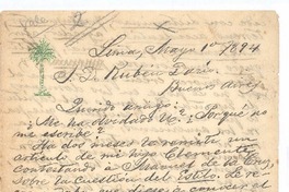 [Carta], 1894 may. 1 Lima, Perú <a> Rubén Darío