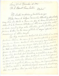 [Carta], 1901 nov. 23 Lima, Perú <a> Benito Pérez Galdós