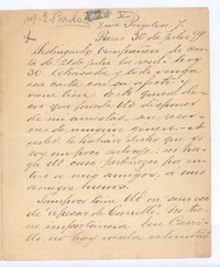 [Carta], 1899 jul. 30 Paris, Francia <a> Rubén Darío