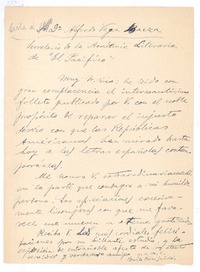[Carta], C.1900 Madrid, España <a> Alfredo Vega Baeza