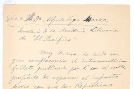[Carta], C.1900 Madrid, España <a> Alfredo Vega Baeza