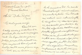 [Carta], 1903 ene. 31 Madrid, España <a> Rubén Darío