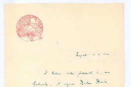 [Carta], 1900 oct. 14 Nápoles, Italia <a> Rubén Darío