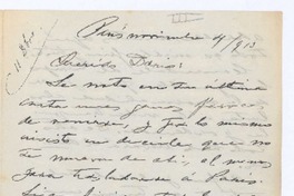 [Carta], 1913 nov. 4 Paris, Francia <a> Rubén Darío