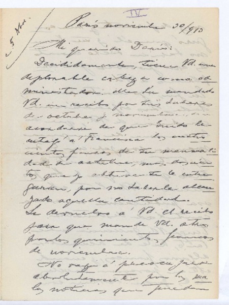 [Carta], 1913 nov. 30 Paris, Francia <a> Rubén Darío