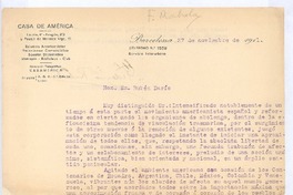 [Carta], 1911 nov. 27 Barcelona, España <a> Rubén Darío