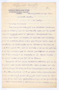 [Carta], 1911 nov. 19 México <a> Rubén Darío