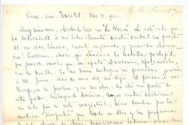 [Carta], 1910 dic. 4 Francia <a> Rubén Darío