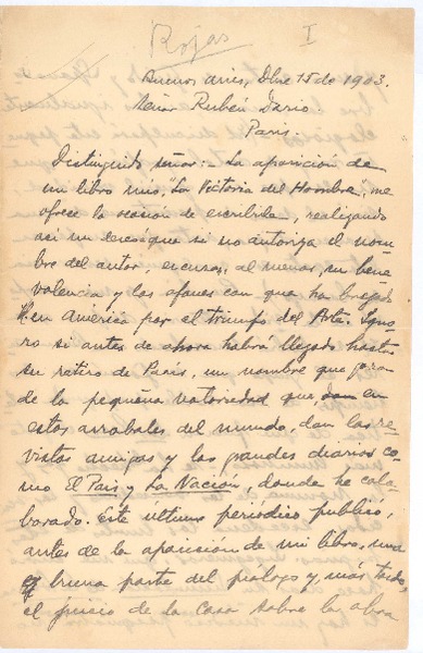 [Carta], 1903 dic. 15 Buenos Aires, Argentina <a> Rubén Darío