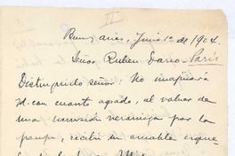 [Carta], 1913 jun. 23 Paris, Francia <a> Rubén Darío