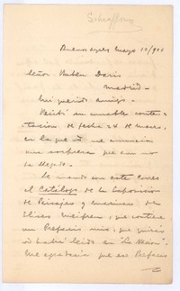 [Carta], 1900 Buenos Aires, Argentina <a> Rubén Darío