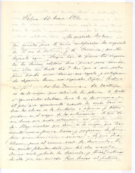 [Carta], 1914 ene. 14 Palma de Mallorca, España <a> Rubén Darío