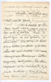 [Carta], 1902 mar. 18 Menton, Francia <a> Rubén Darío