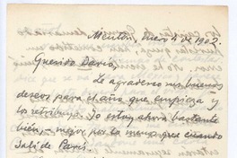 [Carta], 1902 ene. 4 Menton, Francia <a> Rubén Darío