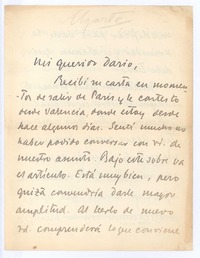 [Carta], 1911 ene. 21 Valencia, España <a> Rubén Darío