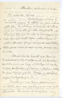 [Carta], 1901 dic. 15 Menton, Francia <a> Rubén Darío