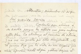 [Carta], 1901 dic. 15 Menton, Francia <a> Rubén Darío