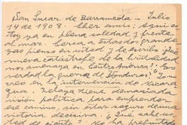 [Carta], 1908 jul. 14 San Lucas de Barrameda, España <a> Rubén Darío