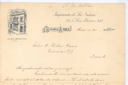 [Carta], 1894 mar. 20 Buenos Aires, Argentina <a> Rubén Darío