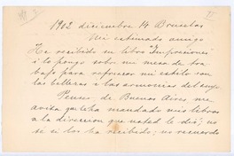 [Carta], 1902 dic. 14 Bruselas, Bélgica <a> Rubén Darío