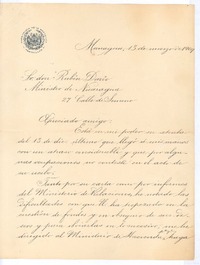 [Carta], 1909 mar. 13 Managua, Nicaragua, <a> Rubén Darío