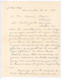 [Carta], 1910 abr. 20 Bruselas, Bélgica <a> Rubén Darío