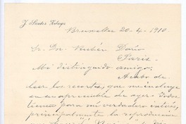 [Carta], 1910 abr. 20 Bruselas, Bélgica <a> Rubén Darío